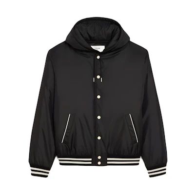 Celine FW21 Logo Print Classic Hoodie Jacket Men Black 2W436495M-38NO