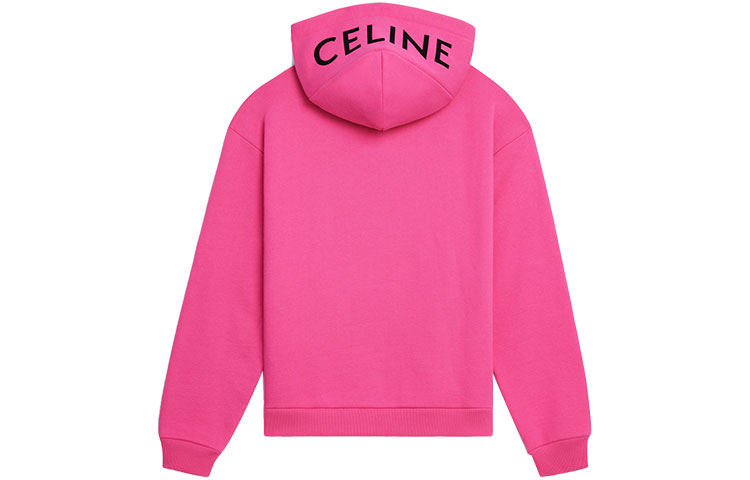 Celine FW21 Logo Print Fleece Pullover Hoodie Bright Pink 2Y499052H-24KB 圖 3