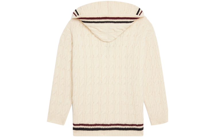 CELINE FW21 Logo Striped Wool Knit Hoodie Beige Menswear Sweater. 2A03Q108O-01NR 圖 3