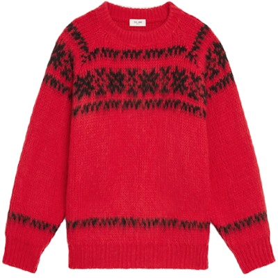 CELINE FW21 紅色提花針織羊毛男士圓領毛衣 2A33P120O-27NO Order CELINE FW21 紅色提花針織羊毛男士圓領毛衣 2A33P120O-27NO