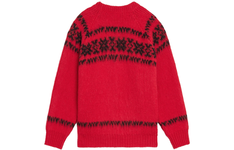 Lookbook CELINE FW21 紅色提花針織羊毛男士圓領毛衣 2A33P120O-27NO