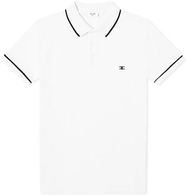 CELINE FW21 男款白色Triomphe標誌印花短袖棉質POLO衫 2X136043F-010B Buy CELINE FW21 男款白色Triomphe標誌印花短袖棉質POLO衫 2X136043F-010B