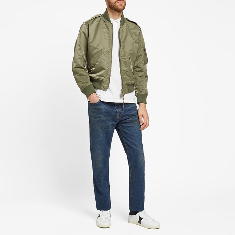 Lookbook CELINE FW21 男款白色Triomphe標誌印花短袖棉質POLO衫 2X136043F-010B