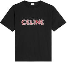 CELINE FW22 Black Cotton Rhinestone Oversized T-Shirt. 2X49F671Q-38BR CELINE FW22 Black Cotton Rhinestone Oversized T-Shirt. 2X49F671Q-38BR
