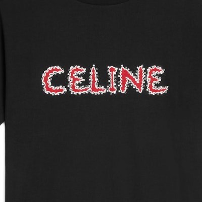 CELINE FW22 黑色棉质水钻宽松版T恤。 2X49F671Q-38BR Sizing CELINE FW22 黑色棉质水钻宽松版T恤。 2X49F671Q-38BR