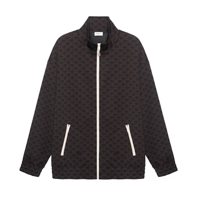 CELINE FW22 Black Full-Print Pattern Zip-Up Jacket 2Y74A366T-39NM
