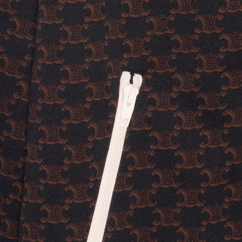Sizing CELINE FW22  Black Full-Print Pattern Zip-Up Jacket 2Y74A366T-39NM
