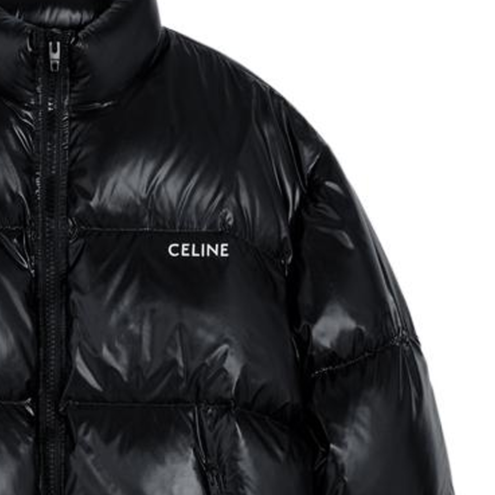 Details for CELINE FW22 Jaket Puffer Hitam Ringan Zip-Up Quilted Lelaki/Wanita. 2W837595K-38NO