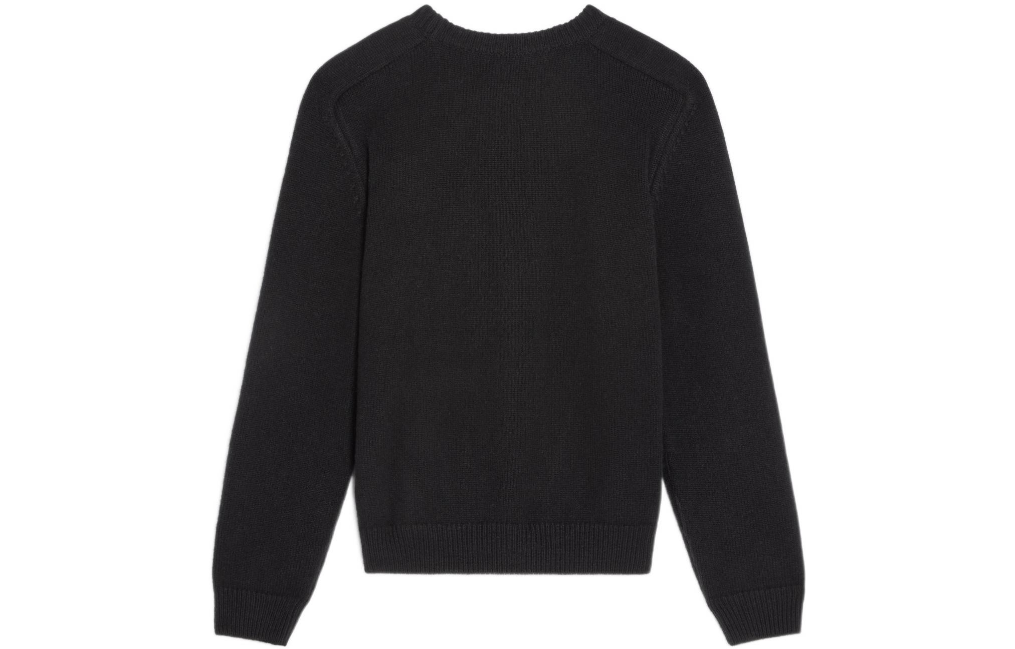 Lookbook Jersey de Lana y Cachemira Negro CELINE FW22 con Parche de Logo. 2AC85048T-38OW