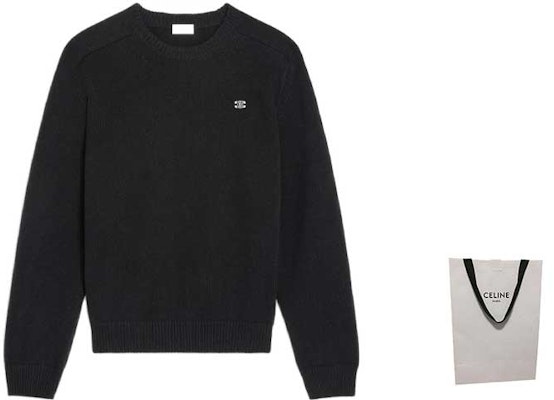 Jersey de Lana y Cachemira Negro CELINE FW22 con Parche de Logo. 2AC85048T-38OW Shop Jersey de Lana y Cachemira Negro CELINE FW22 con Parche de Logo. 2AC85048T-38OW