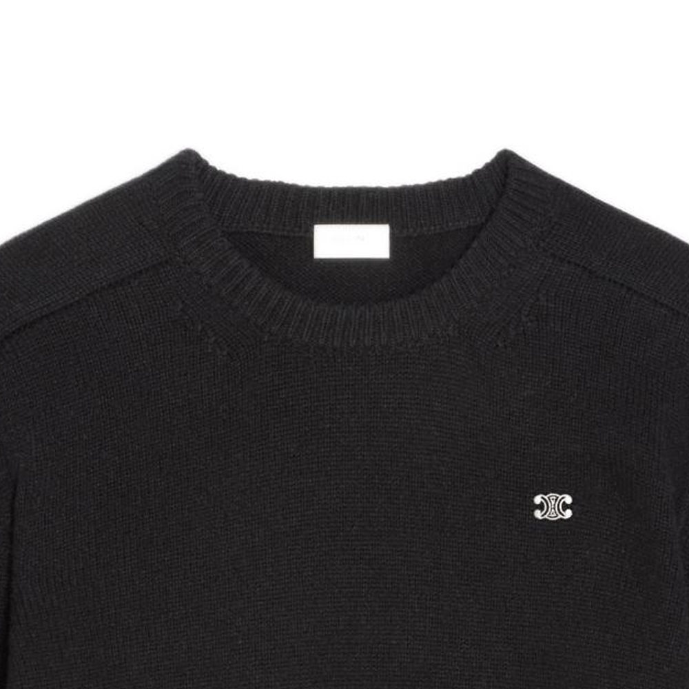 Purchase Jersey de Lana y Cachemira Negro CELINE FW22 con Parche de Logo. 2AC85048T-38OW