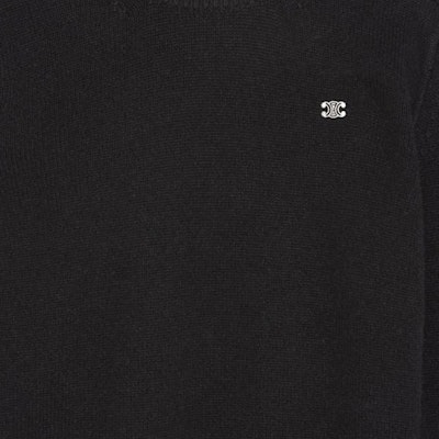 Jersey de Lana y Cachemira Negro CELINE FW22 con Parche de Logo. 2AC85048T-38OW Sizing Jersey de Lana y Cachemira Negro CELINE FW22 con Parche de Logo. 2AC85048T-38OW