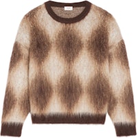 CELINE FW22 Boy Doll Brown Diamond Pattern Fleece Pullover Sweater. 2AA24606S-19BR CELINE FW22 Boy Doll Brown Diamond Pattern Fleece Pullover Sweater. 2AA24606S-19BR