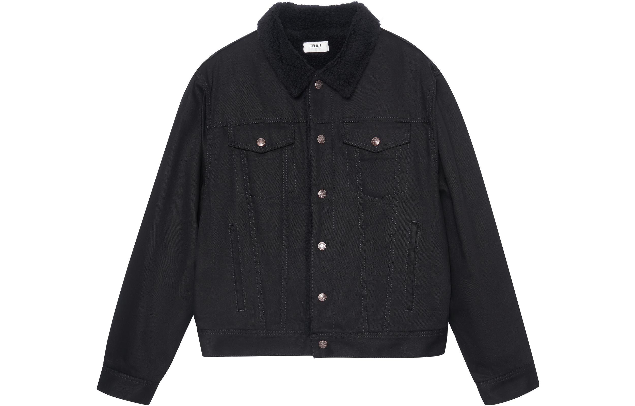 Order CELINE FW22  Dark Grey Logo Embellished Button-Up Jacket. 2Q523085T-38TK