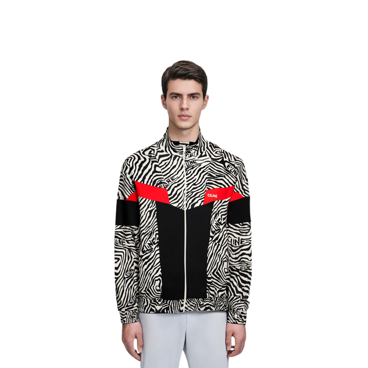 Purchase CELINE FW22  Embroidered Reversible Knit Track Jacket Multicolor 2Y880426S-38ZM