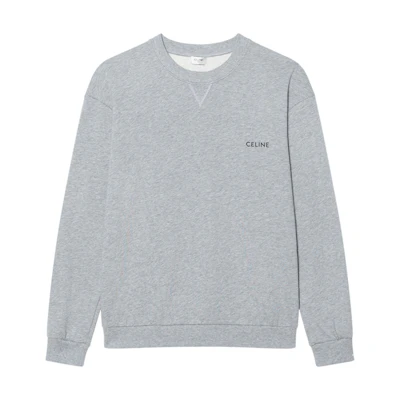 CELINE FW22 Grey Pullover Sweatshirt with Letter Print. 2Y959670Q-09GB