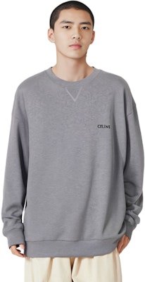 CELINE FW22 Grey Pullover Sweatshirt with Letter Print. 2Y959670Q-09GB Purchase CELINE FW22 Grey Pullover Sweatshirt with Letter Print. 2Y959670Q-09GB