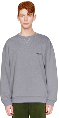 CELINE FW22 Grey Pullover Sweatshirt with Letter Print. 2Y959670Q-09GB Details for CELINE FW22 Grey Pullover Sweatshirt with Letter Print. 2Y959670Q-09GB