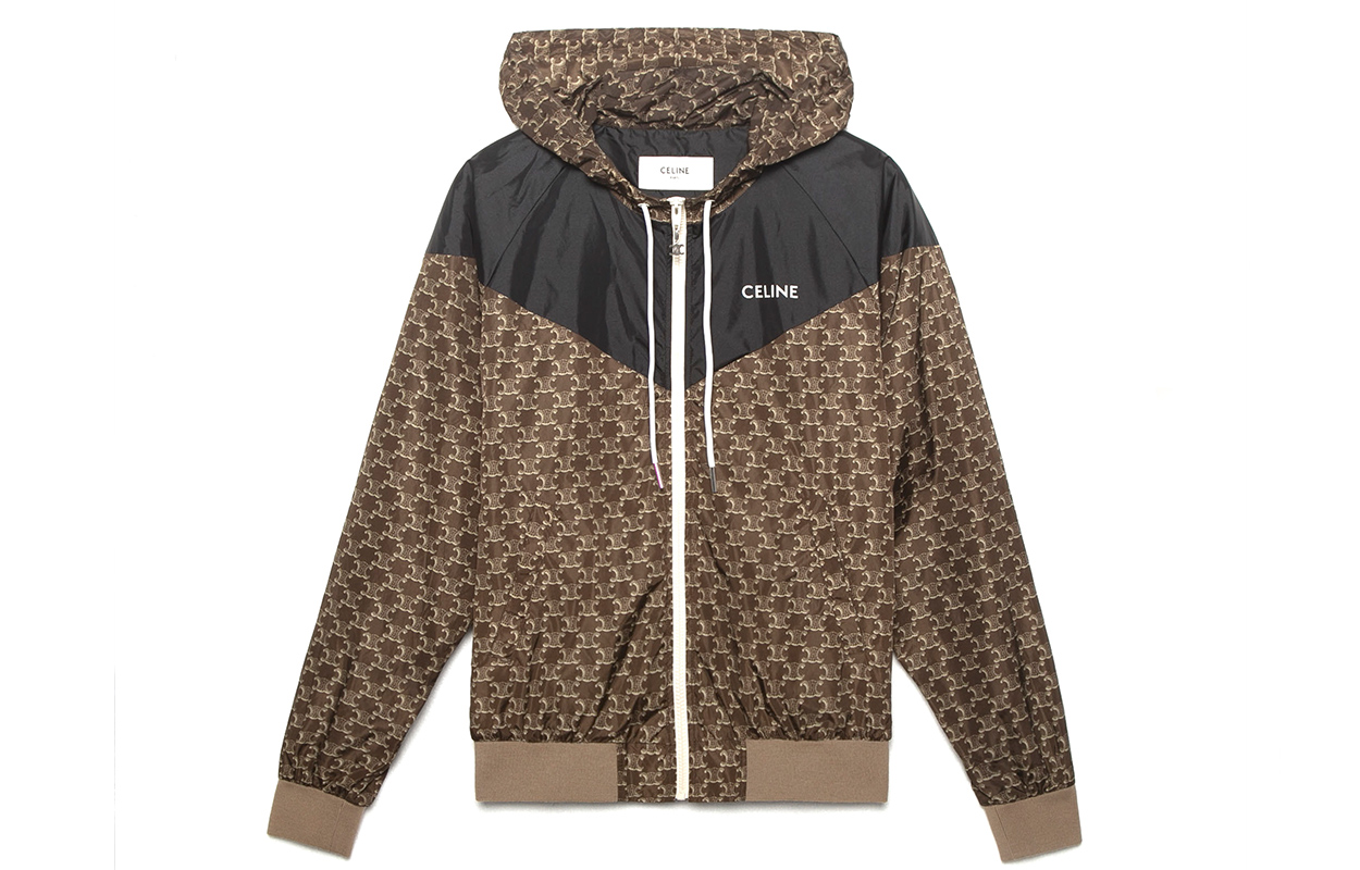 Order CELINE FW22 Letter Print Zip-Up Hoodie Jaket Beige Cerah. 2W343344N-02BL