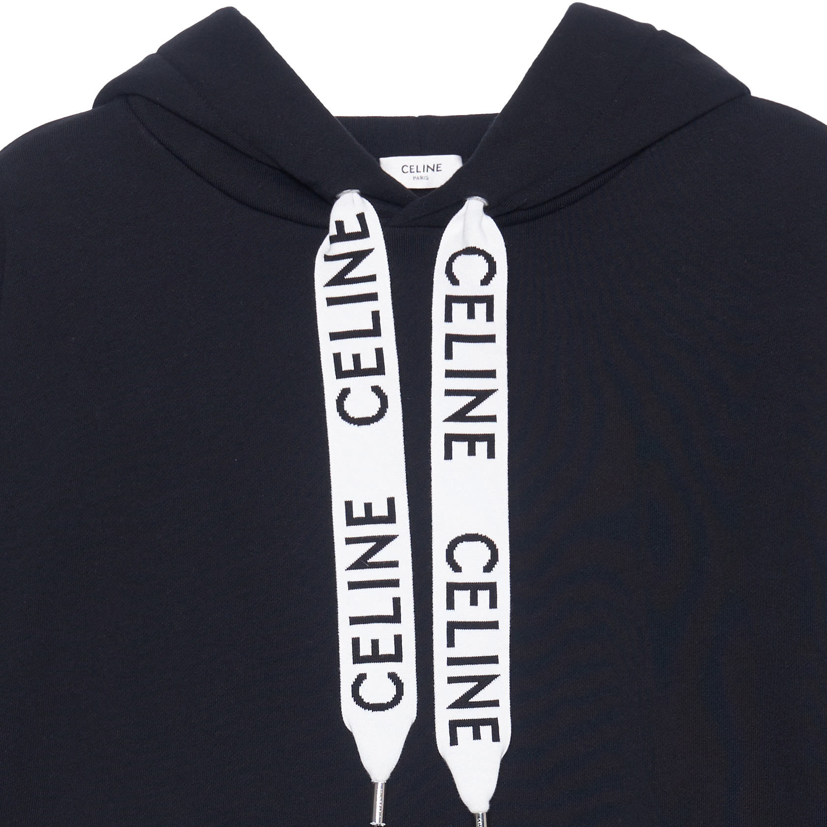 Purchase CELINE FW22  Oversized Logo Drawstring Hoodie Black. 2Y468670Q-38NO