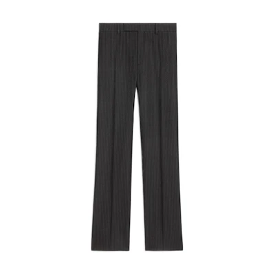 CELINE FW22 Slim Fit Black Flared Casual Pants with Stripes 2P401495R-38CE