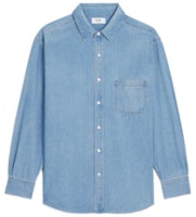 CELINE FW22 Solid Color Long Sleeve Button-Up Shirt Blue 2T230255U-07VS CELINE FW22 Solid Color Long Sleeve Button-Up Shirt Blue 2T230255U-07VS