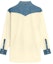 Lookbook CELINE FW22 Washed Denim Color Block Long Sleeve Shirt. 2T227362M-07UO