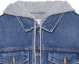 Cheap CELINE FW22 Washed Denim Jacket with Logo Print and Hood. 2Q472930F-07UW