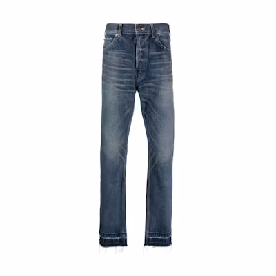 CELINE FW22 Washed Low-Waist Straight Leg Jeans Blue. 2N809066S-07TK
