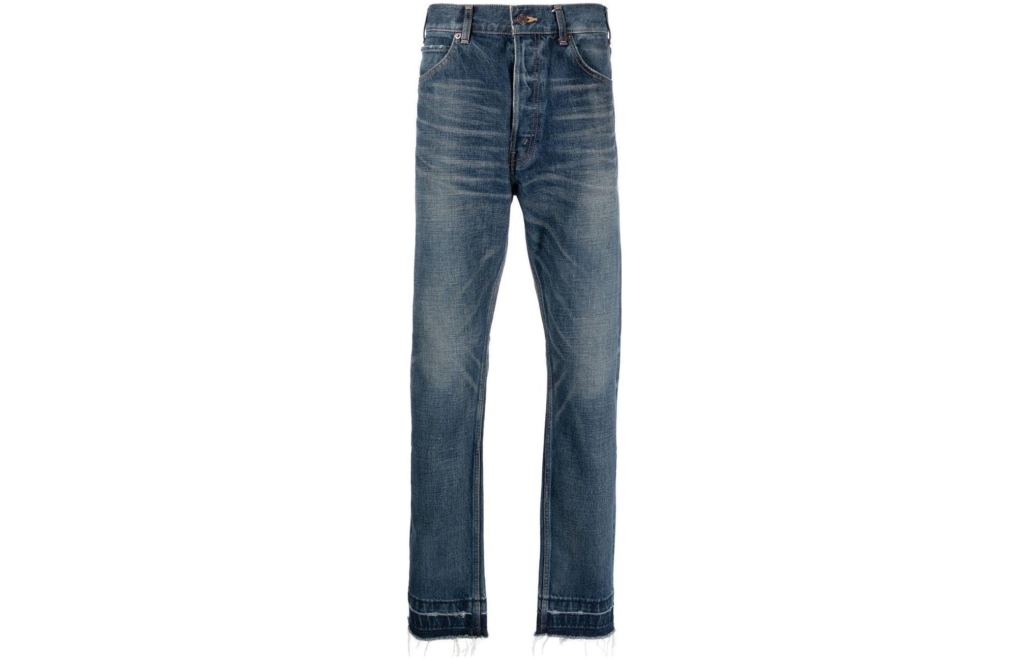 Order CELINE FW22  Washed Low-Waist Straight Leg Jeans Blue. 2N809066S-07TK