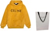 Shop CELINE FW22 黃色拼接印花Logo連帽衫 2Y964925R-11SD