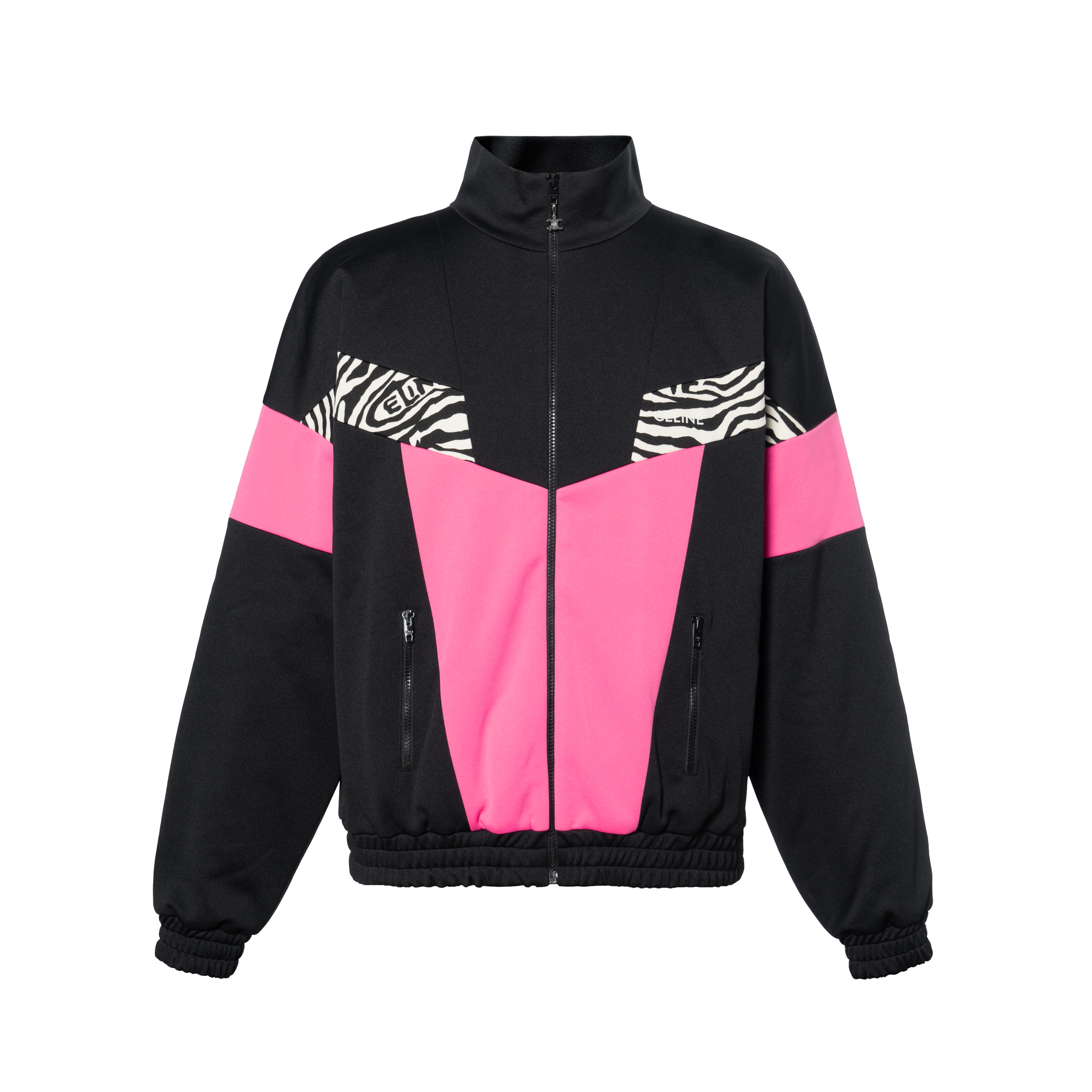 Celine FW22 Black Reversible Knit Zip-Up Track Jacket 2Y880121O-38DZ