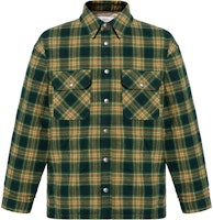 CELINE FW22 Boy Doll Checkered Long-Sleeve Shirt Green 2W705499R-30VK CELINE FW22 Boy Doll Checkered Long-Sleeve Shirt Green 2W705499R-30VK