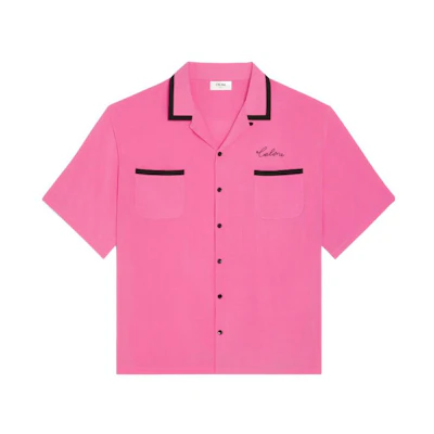 CELINE FW22 Boy Doll Contrast Trim Button-Up Loose Fit Pink Shirt Men’s. 2C831171S-25RP
