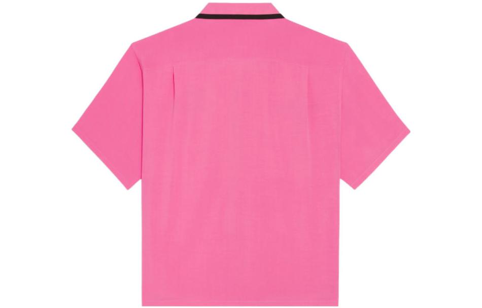 Lookbook 赛琳 FW22 男士宽松版粉色对比边饰纽扣衬衫 2C831171S-25RP