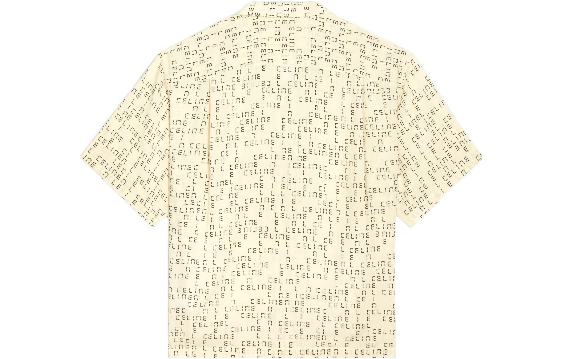 Lookbook CELINE FW22 男士玩偶数字印花宽松短袖衬衫 米色 2C517977N-01KC