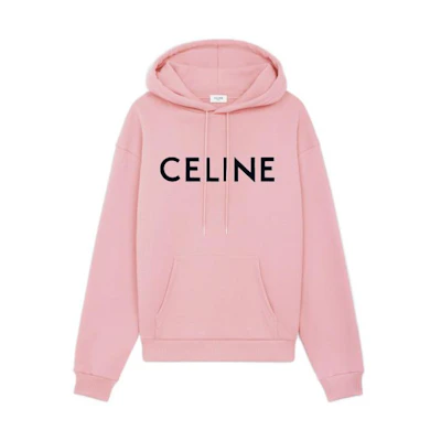 CELINE FW22 Boy Doll Oversized Fleece Hoodie Pink Menswear 2Y321670Q-25PX