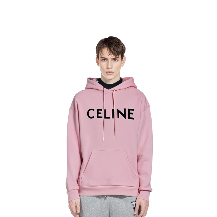 Details for CELINE FW22 Boy Doll Oversized Fleece Hoodie Pink Menswear 2Y321670Q-25PX