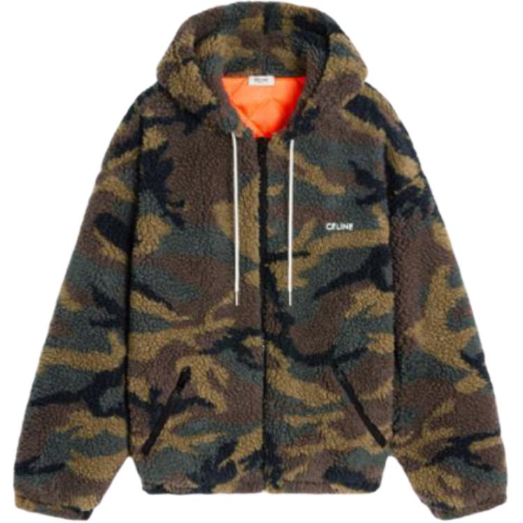 Celine FW22 Camo Fleece Hoodie Jacket 2Y905710S-02QO