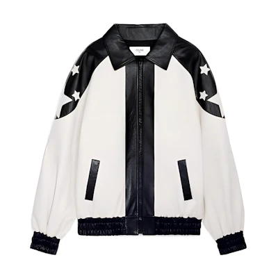 Celine FW22 Colorblock Star Print Zip Jacket White Casual Long Sleeve 2ED47577H-09BW
