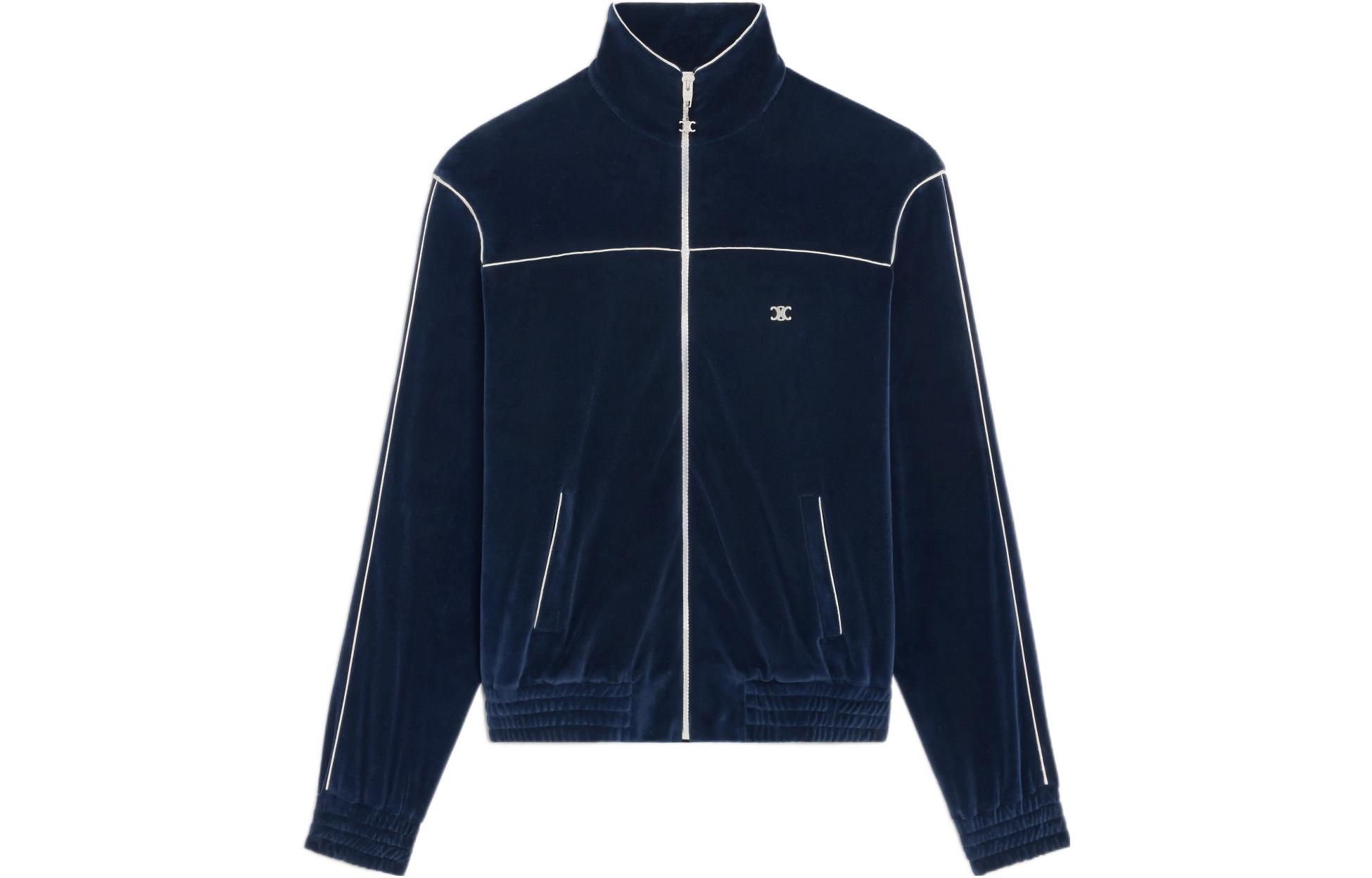 Celine FW22 Colorblock Zip Knit Jacket Navy Blue 2Y168679I-07MR