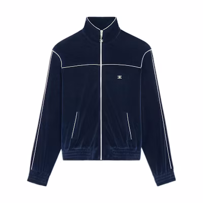 Celine FW22 Colorblock Zip Knit Jacket Navy Blue 2Y168679I-07MR