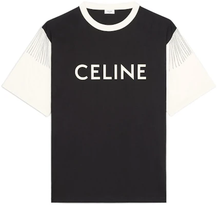 CELINE FW22 Kaos Hitam Oversized Logo Pria dengan Detail Rumbai 2X29C671Q-38AW Order CELINE FW22 Kaos Hitam Oversized Logo Pria dengan Detail Rumbai 2X29C671Q-38AW