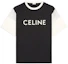 Order CELINE FW22 Kaos Hitam Oversized Logo Pria dengan Detail Rumbai 2X29C671Q-38AW