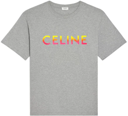 CELINE FW22 Baju T-Shirt Logo Gradient Lelaki Grey Loose Fit 2X10B671Q-09ME Order CELINE FW22 Baju T-Shirt Logo Gradient Lelaki Grey Loose Fit 2X10B671Q-09ME