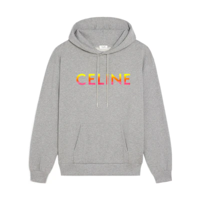 CELINE FW22 Gradient Logo Oversized Hoodie Light Grey. 2Y753670Q-08GC
