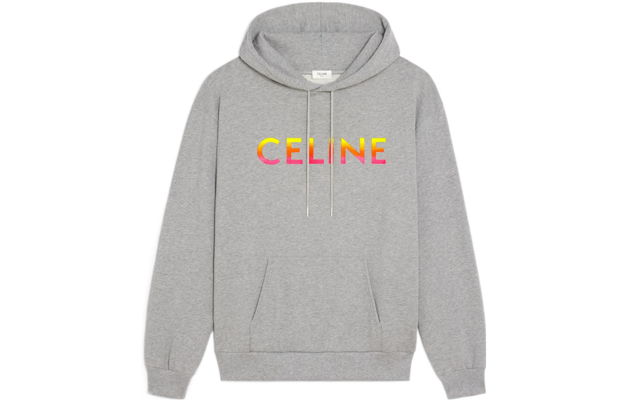 Order CELINE FW22 Gradient Logo Oversized Hoodie  Light Grey. 2Y753670Q-08GC