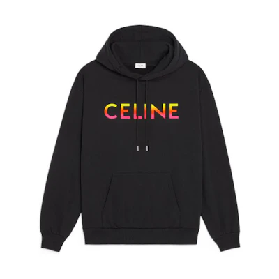 Celine FW22 Gradient Logo Oversized Hoodie Black for Men 2Y753670Q-38NO