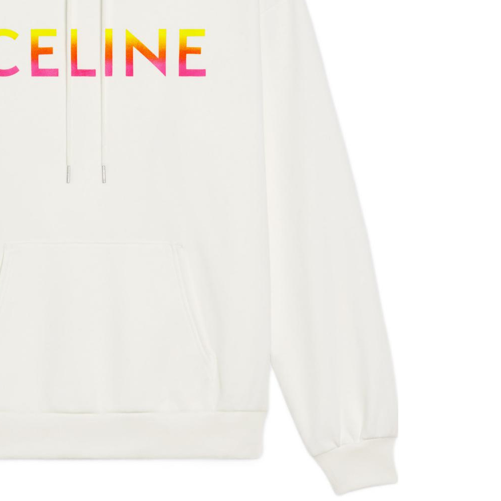 Sizing CELINE FW22 Gradient Logo Oversized Hoodie Men’s Off-White. 2Y753670Q-01OW