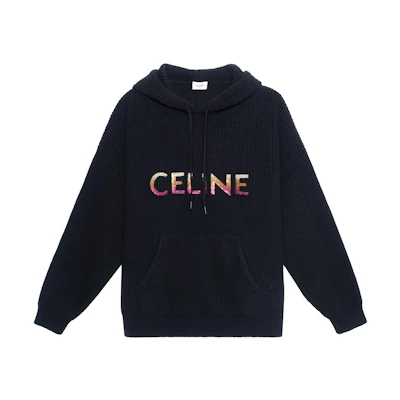 CELINE FW22 Gradient Logo Pullover Sweatshirt Black . 2A10X666Q-38NO